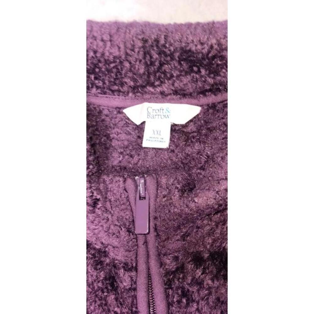 Croft And Barrow Faux Fur Zip Up Vest Womens Size XXL Purple Soft Sleeveless... - Picture 2 of 12
